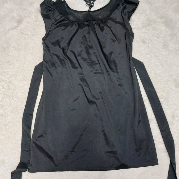 B.Young Women's Black Sleeve Dress with Floral Trim Neck Size M - Picture 9 of 9